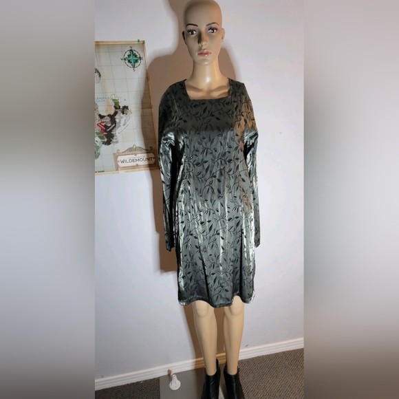 Vintage 1990's Tailor-made Metalic Colour Midi Dress size 12 - Picture 3 of 5